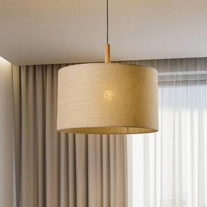 Hängeleuchte Deva Nature, einflammig, Textilschirm Nature TK Lighting, dimmbar, für Wohn- / Esszimmer, Textil / Stoff / Seide, Skandinavisch 6107