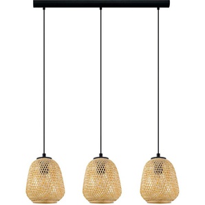 Hängeleuchte EGLO Dembleby Lampen beige (natur) Pendelleuchten und Hängeleuchten Hängelampe Vintage, Natur, Hygge, Holzgeflecht, E27, Ø 20 cm