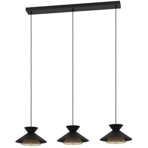 Hängeleuchte EGLO GRIZEDALE Lampen Gr. Ø 0,00 cm Höhe: 110,00 cm, schwarz (schwarz, messing) Pendelleuchten und Hängeleuchten Pendelleuchte, Esszimmerlampe, Japandi-Design aus Metall in Schwarz