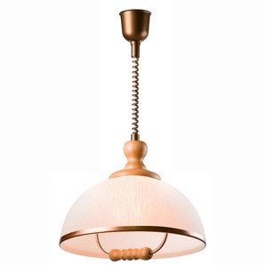 Hängeleuchte Ramona, Kiefer, Holz, Kunststoff, Glas, Kiefer, 30x64x64 cm, Made in Europe, Europäischer Sicherheitsstandard, beliebig kürzbar, Lampen &