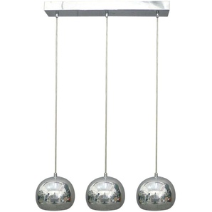 Hängeleuchte SALESFEVER Ava Lampen Gr. Ø 18 cm Höhe: 120 cm, grau (chromfarben) Pendelleuchten und Hängeleuchten Lampenschirme aus verchromten Metall im Glanz-Design