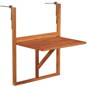 Hängender Balkontisch 64,5x44x80 cm Massivholz Akazie Vidaxl 670384
