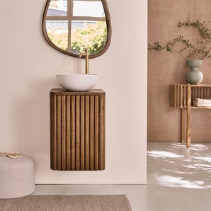 Hängendes Handwaschbecken aus Mindi-Holz 40cm