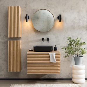Hängeschrank 31 x 80 x 25cm Braun/Beige