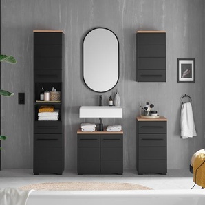 Hängeschrank 38 x 71 x 23cm Schwarz/Schwarz