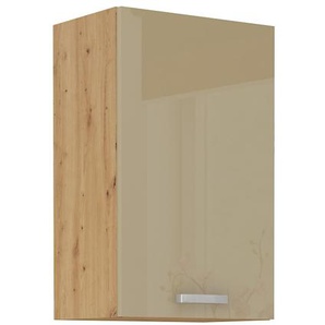 Hängeschrank 50 Eiche Artisan Cappuccino Hochglanz Küchenzeile Küchenblock Küche