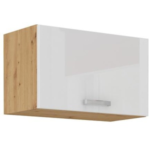 Hängeschrank 60 cm Eiche Artisan + Weiß Hochglanz Küchenzeile Küchenblock Küche