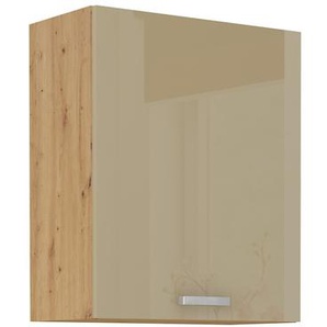 Hängeschrank 60 Eiche Artisan Cappuccino Hochglanz Küchenzeile Küchenblock Küche