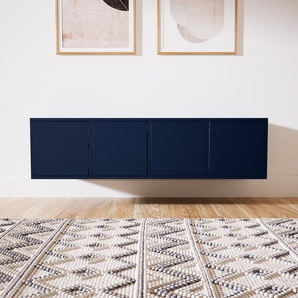 Hängeschrank Blau - Moderner Wandschrank: Türen in Blau - 156 x 40 x 47 cm, konfigurierbar