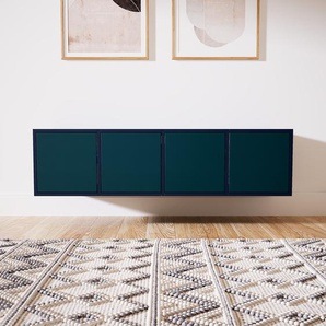 Hängeschrank Blaugrün - Moderner Wandschrank: Türen in Blaugrün - 156 x 41 x 47 cm, konfigurierbar