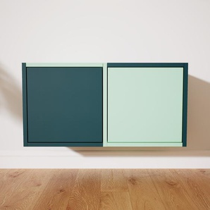 Hängeschrank Blaugrün - Moderner Wandschrank: Türen in Mint - 79 x 41 x 34 cm, konfigurierbar