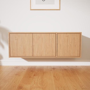 Hängeschrank Eiche - Moderner Wandschrank: Türen in Eiche - 115 x 40 x 34 cm, konfigurierbar