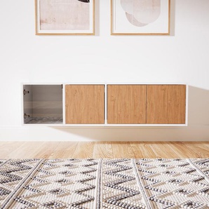 Hängeschrank Eiche - Moderner Wandschrank: Türen in Eiche - 154 x 40 x 34 cm, konfigurierbar