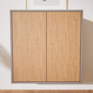 Hängeschrank Eiche - Moderner Wandschrank: Türen in Eiche - 77 x 79 x 34 cm, konfigurierbar