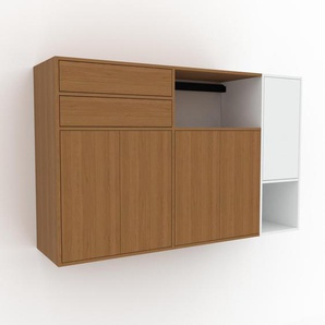 Hängeschrank Eiche - Wandschrank: Schubladen in Eiche & Türen in Eiche - 190 x 118 x 47 cm, konfigurierbar