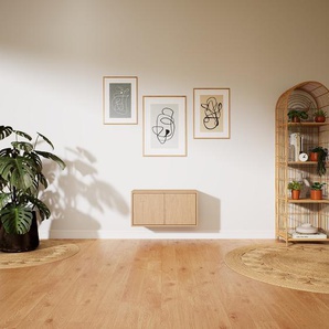 Hängeschrank Eiche - Moderner Wandschrank: Türen in Eiche - 77 x 40 x 34 cm, konfigurierbar