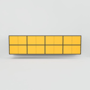 Hängeschrank Gelb - Moderner Wandschrank: Türen in Gelb - 300 x 79 x 47 cm, konfigurierbar