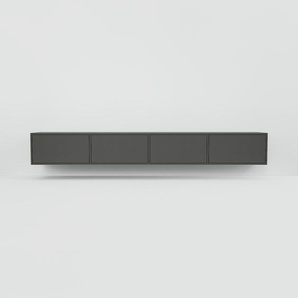 Hängeschrank Graphitgrau - Moderner Wandschrank: Schubladen in Graphitgrau - 300 x 40 x 47 cm, konfigurierbar