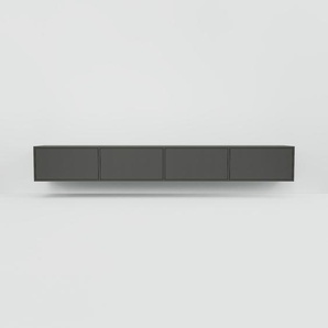 Hängeschrank Graphitgrau - Moderner Wandschrank: Schubladen in Graphitgrau - 300 x 40 x 47 cm, konfigurierbar