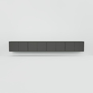 Hängeschrank Graphitgrau - Moderner Wandschrank: Türen in Graphitgrau - 300 x 40 x 34 cm, konfigurierbar