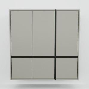 Hängeschrank Grau - Moderner Wandschrank: Türen in Grau - 115 x 118 x 34 cm, konfigurierbar