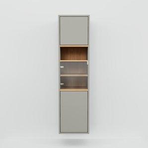 Hängeschrank Grau - Moderner Wandschrank: Türen in Grau - 41 x 156 x 34 cm, konfigurierbar