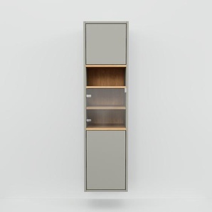Hängeschrank Grau - Moderner Wandschrank: Türen in Grau - 41 x 156 x 34 cm, konfigurierbar
