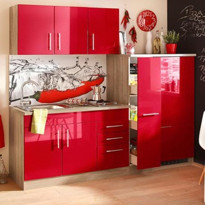 Hängeschrank HELD MÖBEL Toledo Schränke Gr. B/H/T: 50 cm x 57 cm x 34 cm, rot (rot hochglanz) Hängeschränke Schränke