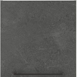 Hängeschrank HELD MÖBEL Tulsa Schränke Gr. B/H/T: 50 cm x 57 cm x 34 cm, 1 St., grau (betonfarben dunkel) Hängeschränke 50 cm breit, 57 hoch, 1 Tür, schwarzer Metallgriff, MDF Front