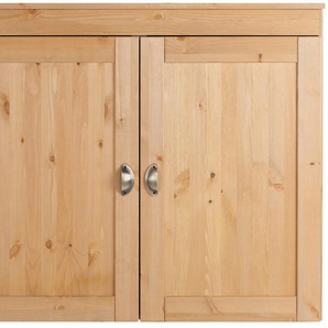 Hängeschrank HOME AFFAIRE Oslo Schränke Gr. B/H/T: 100 cm x 80 cm x 29 cm, 2 St., beige (natur gebeizt, gewachst) Hängeschränke 100 cm breit, massiver Kiefer, 2 Türen, Metallgriffe, Landhaus-Optik