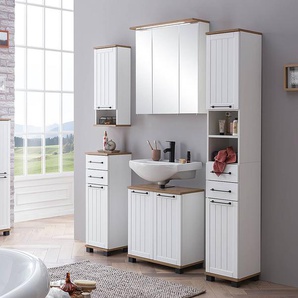Hängeschrank Jelda 30 x 71 x 21cm Weiß/Weiß