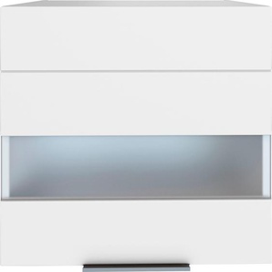 Hängeschrank KOCHSTATION KS-Luhe Schränke Gr. B/H/T: 60 cm x 57 cm x 34 cm, 1 St., weiß (weiß matt, weiß) Küchenhängeschrank Hängeschränke 60 cm breit, hochwertige MDF-Fronten mit Glaseinsatz