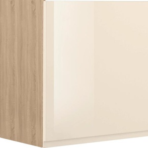 Hängeschrank KOCHSTATION KS-Virginia Schränke Gr. B/H/T: 60 cm x 57 cm x 34 cm, 1 St., beige (creme hochglanz) Hängeschränke 57 cm hoch, 60 breit, 1 Tür, Einlegeboden, hochwertige MDF-Fronten
