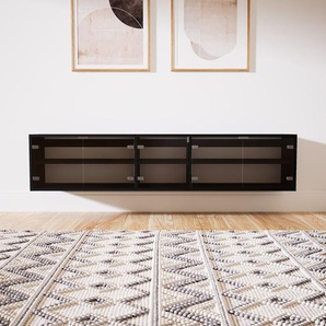 Hängeschrank Kristallglas klar - Moderner Wandschrank: Türen in Kristallglas klar - 190 x 40 x 34 cm, konfigurierbar