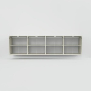 Hängeschrank Kristallglas klar - Moderner Wandschrank: Türen in Kristallglas klar - 300 x 79 x 47 cm, konfigurierbar