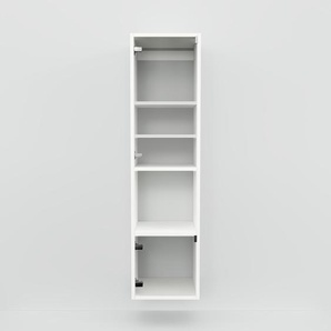 Hängeschrank Kristallglas klar - Moderner Wandschrank: Türen in Kristallglas klar - 41 x 156 x 34 cm, konfigurierbar
