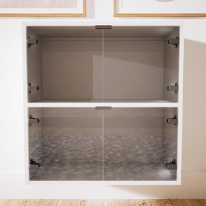Hängeschrank Kristallglas klar - Moderner Wandschrank: Türen in Kristallglas klar - 77 x 79 x 34 cm, konfigurierbar