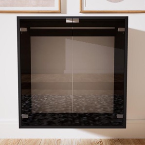 Hängeschrank Kristallglas klar - Moderner Wandschrank: Türen in Kristallglas klar - 77 x 79 x 37 cm, konfigurierbar