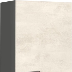 Hängeschrank NOBILIA Riva, Ausrichtung wählbar, vormontiert Schränke Gr. B/H/T: 60 cm x 72 cm x 37,2 cm, Türanschlag rechts, 1 St., front: weißbeton nachbildung, korpus: schiefergrau Hängeschränke