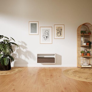 Hängeschrank Nussbaum - Moderner Wandschrank: Schubladen in Nussbaum - 77 x 41 x 34 cm, konfigurierbar