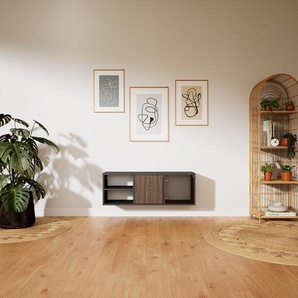 Hängeschrank Nussbaum - Moderner Wandschrank: Türen in Kristallglas klar - 118 x 41 x 34 cm, konfigurierbar