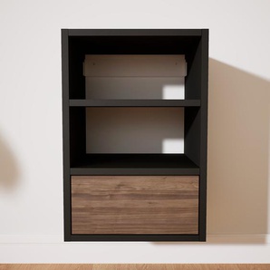 Hängeschrank Nussbaum - Moderner Wandschrank: Schubladen in Nussbaum - 41 x 60 x 34 cm, konfigurierbar