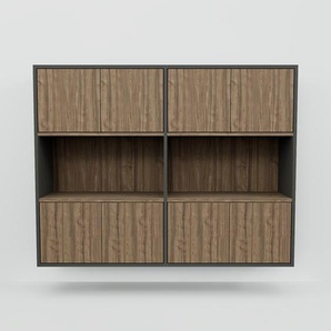 Hängeschrank Nussbaum - Moderner Wandschrank: Türen in Nussbaum - 151 x 118 x 34 cm, konfigurierbar