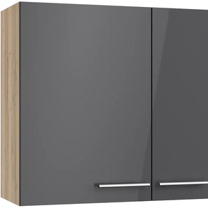 Hängeschrank OPTIFIT Lilly Schränke Gr. B/H/T: 100 cm x 70,4 cm x 34,6 cm, 2 St., schwarz (anthrazit lackiert, wildeiche, wildeiche) Hängeschränke Breite 100 cm, 2 Türen, 4 Einlegeböden