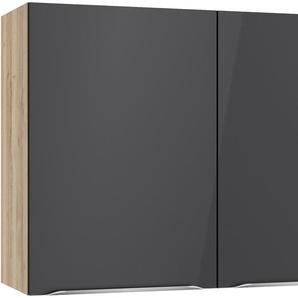 Hängeschrank OPTIFIT Lilly2 Schränke Gr. B/H/T: 100 cm x 70,4 cm x 34,6 cm, 2 St., schwarz (anthrazit lackiert, wildeiche, wildeiche) Hängeschränke Breite 100 cm, 2 Türen, 4 Einlegeböden