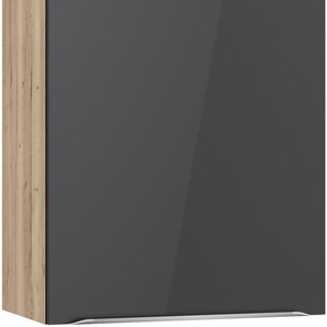 Hängeschrank OPTIFIT Lilly2 Schränke Gr. B/H/T: 60 cm x 70,4 cm x 34,6 cm, 1 St., schwarz (anthrazit lackiert, wildeiche, wildeiche) Hängeschränke Breite 60 cm, 1 Tür, 2 Einlegeböden