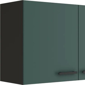 Hängeschrank OPTIFIT Palma Schränke Gr. B/H/T: 100 cm x 57,6 cm x 34,6 cm, 2 St., grün (steingrün, antrhazit) Hängeschränke Breite 100 cm, 2 Türen, 1 Einlegeboden