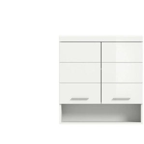 Hängeschrank SCHLOONSEE  Breite 74cm  2 Türen  1 offenes Fächer  MDF-Front  in verschiedenen Farben erhältlich  Badmöbel  Badschrank  Schrank  Bad  Schloonsee ¦ weiß ¦ Maße (cm): B: 74 H: 79