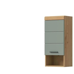 Hängeschrank SCHLOONSEE  Breite 37cm  1 Tür  1 offenes Fächer  1 Einlegeboden  MDF-Front  in verschiedenen Farben erhältlich  Badmöbel  Badschrank  Schrank  Bad  Schloonsee ¦ grün ¦ Maße (cm): B: 37 H: 79
