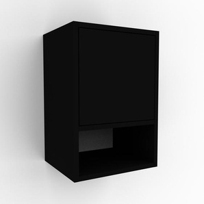 Hängeschrank Schwarz - Moderner Wandschrank: Türen in Schwarz - 41 x 60 x 34 cm, konfigurierbar